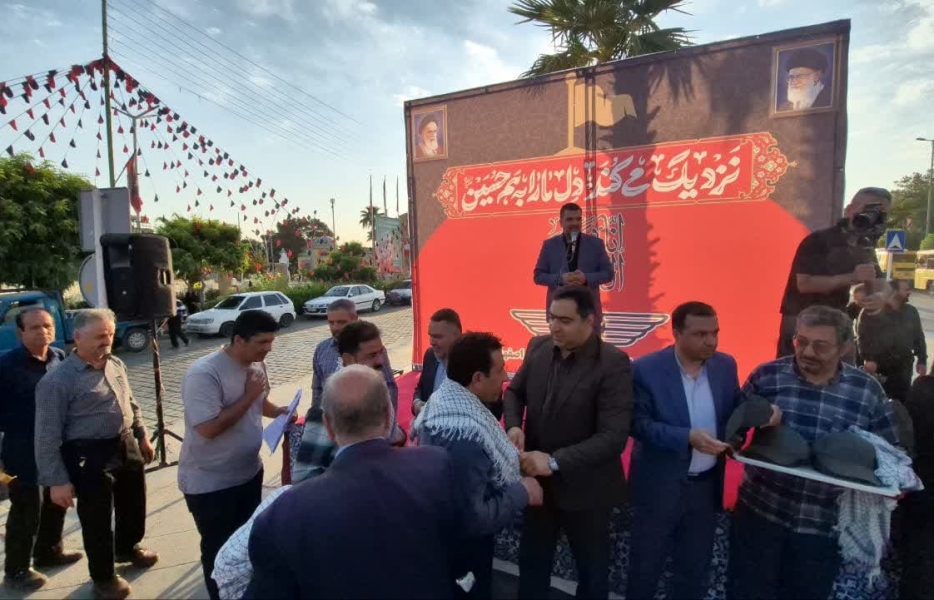 آئین بدرقه خادمان اربعین اتوبوسرانی اصفهان