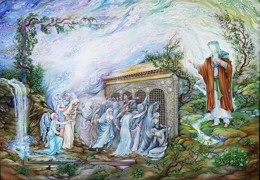 اشک شوق «زیارت» بر گونه‌های یک تابلو