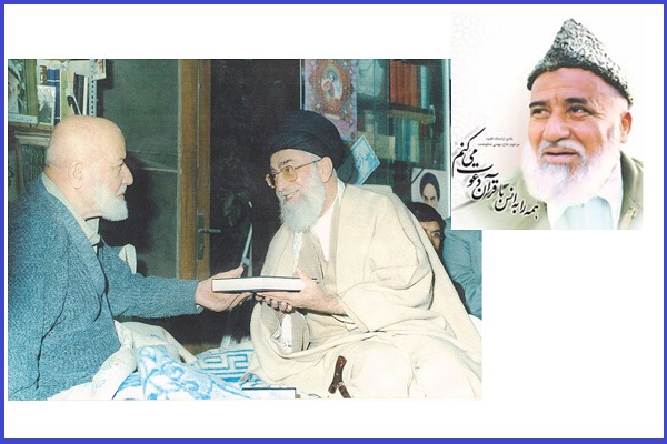 مرحوم حاج مهدی شکوهنده (معلم قرآن) در کنار مقام معظم رهبری
